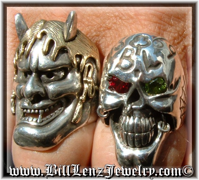 14K Gold Custom Hannya..Tag'd Skull