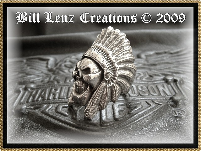 Bill Lenz Indian Skull Ring
