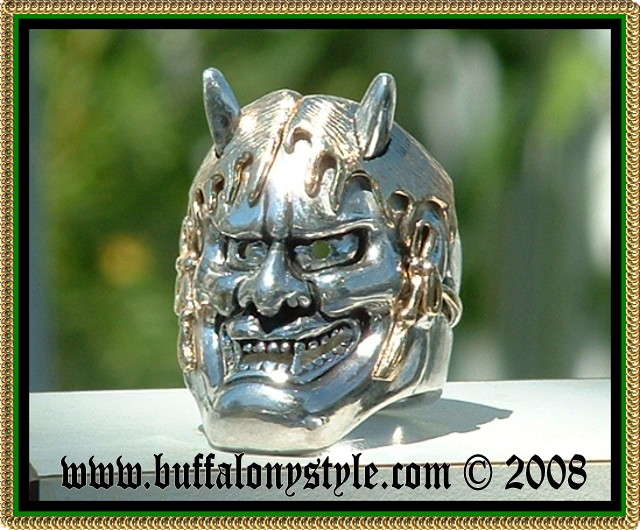 Hannya Mask w/14K yGold Rope Tassles & Hair