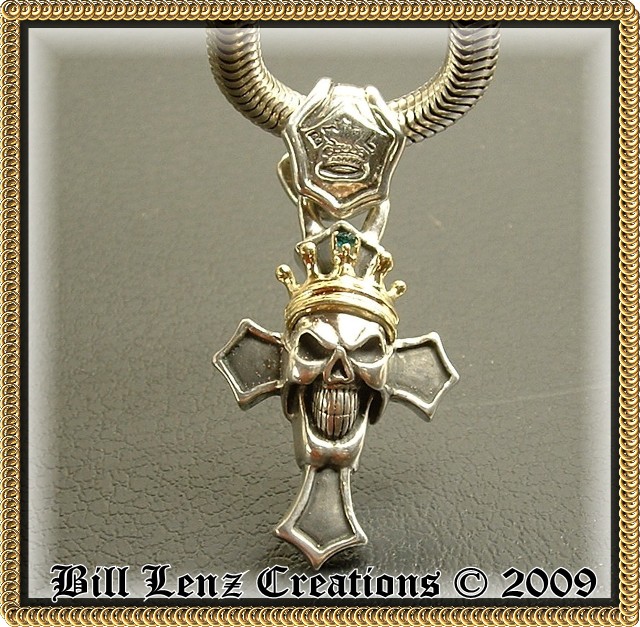 Crowned Skull Cross Pendant