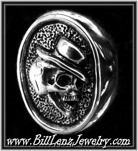 Skull w/Top Hat Flying Wheels Ring