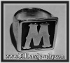 'M' Letter Ring... Western Font